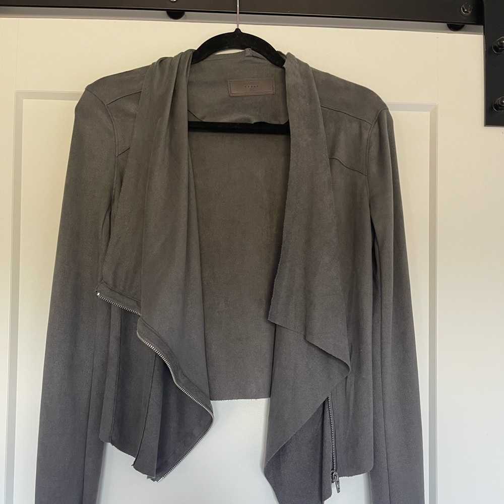 Blanknye womens grey suede jacket